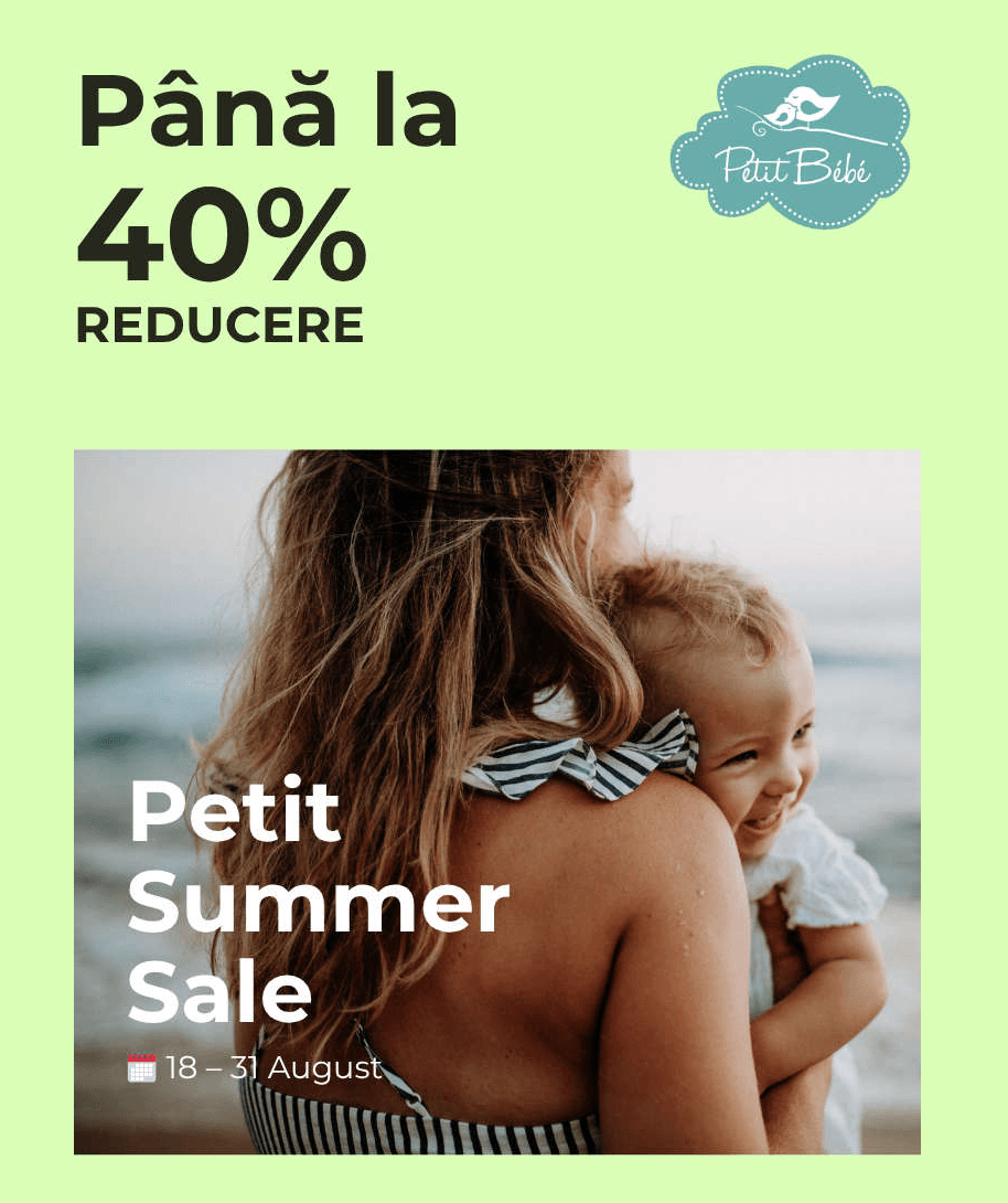 Cod Reducere Petit bebe | -40% reducere la toate produsele